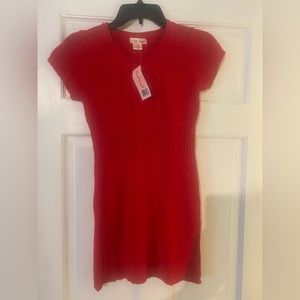 Girls red sweater dress with sequins detail NWT